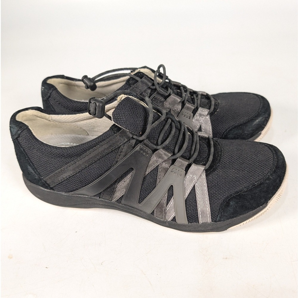Dansko Elise Women Black Grey Bungee Lace Walking Shoes Sneakers 37 4852109394